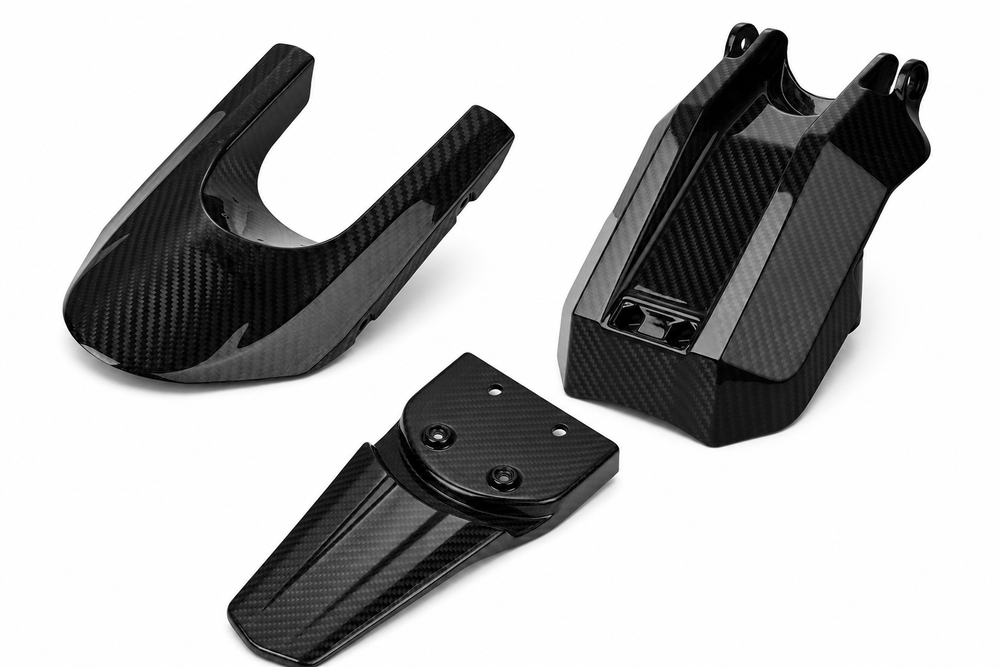 E Ride Pro Carbon Essentials Kit — Battery Cover + Rear Fender + Mud Guard
